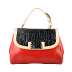 펜디 실바나 토트 크로커 멀티 블랙&레드