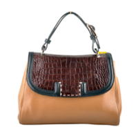 펜디 실바나 토트 크로커 멀티 브라운&베이지