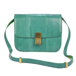 셀리느 클래식 박스백 뱀피 에메랄드