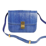 셀리느 클래식 박스백 뱀피 블루