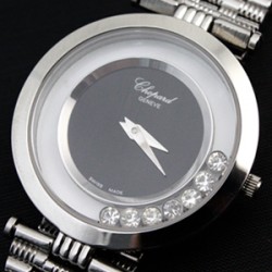 쇼파드 해피스포츠 은장 블랙 / 스위스 쿼츠