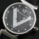 루이비통 탕부르 시계 블랙&은장