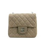 샤넬 클래식 미니백 램스킨 그레이/은장