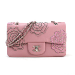 샤넬 램스킨 로즈자수 플랩숄더백 핑크