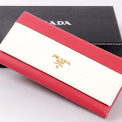 프라다 지갑 1M1132 레드/화이트