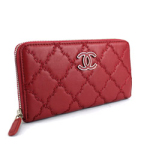 샤넬 지퍼형 지갑 빅스티치 CL-0872  버건디