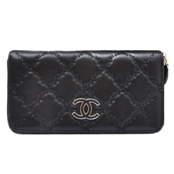 샤넬 지퍼형 지갑 빅스티치 CL-0872 블랙