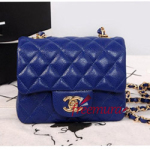 샤넬 미니 크로스백 캐비어 딥블루 (싱글 스트랩)