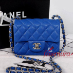 샤넬 미니 크로스백 캐비어 블루 (싱글 스트랩)