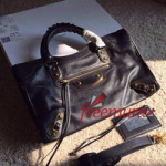 발렌시아가 모터백 골드엣지 블랙 칼프스킨