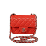 샤넬 캐비어 1115 미니 플랩백16cm 레드/은장