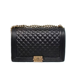 샤넬 캐비어 보이백 블랙/금장 28CM