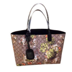 구찌 플라워 프린트 PVC 쇼퍼백