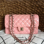 샤넬 클래식 플랩백 페이던트 핑크/은장