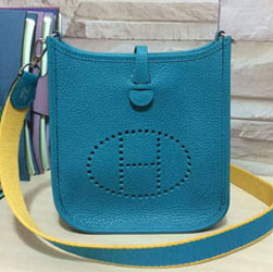 에르메스 에블린백 블루 17cm