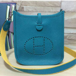 에르메스 에블린백 블루 17cm