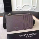 입생로랑 카드 지갑 그레이