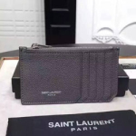 입생로랑 카드 지갑 그레이