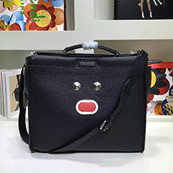 최신상 Embellished black leather shopp