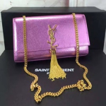  입생로랑  반짝이 크로스백 연핑크