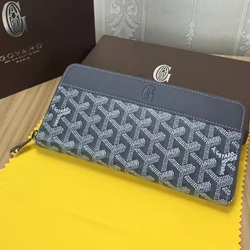 [고급형]고야드 지퍼 장지갑 그레이