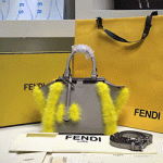 펜디 3jours 8771S 스몰 퍼트림 가죽 토드백 탑