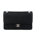 샤넬 클래식 캐비어 은장 25cm