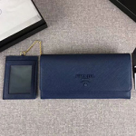 프라다 사피아노 가죽 핑크 플랩 지갑  1MH132-1