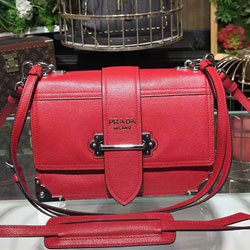 프라다  카이에 프린트 가죽 핸드백 1BA158