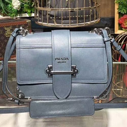 프라다  카이에 프린트 가죽 핸드백 1BA158