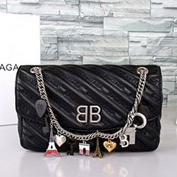 발렌시아가 체인  자수 로고 백