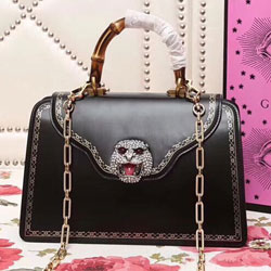 구찌 프린트 프레임 가죽  핸들 백 495881